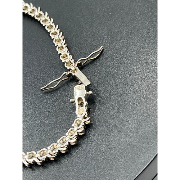 ROSS SIMON 925 Sterling SilverVintage Topaz Swirl CZ Tennis Bracelet Sz 7 - Picture 12 of 13